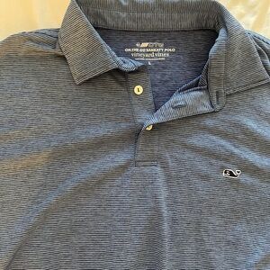 Vineyard Vines Striped Navy Polo Shirt